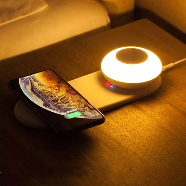 10W QI 3000K Wireless Charger Night Light / Wireless Phone Charging Lamp