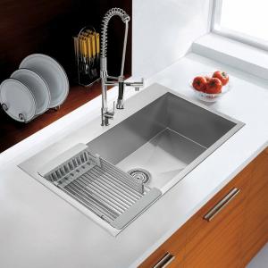 China R10 Single Bowl SS Handmade Kitchen Sinks 33''*22'' With Adjustable Tray on sale