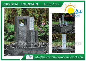 Cheap Decoration Feng Shui Garden Fountain Granite Sculpture With Glass Column wholesale