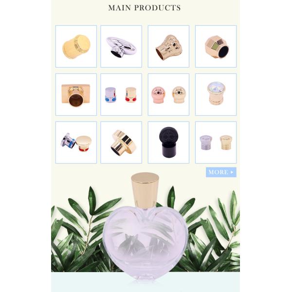 Custom Luxury Flower Perfume Bottle Cap Zamac Metal Lids