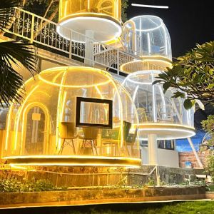 Cheap Outdoor Camping Geodesic Dome Tent Aluminium PC Dome House wholesale