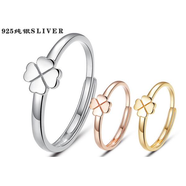 925 sterling silver jewelry lover Clover Korean Fashion Open Ring