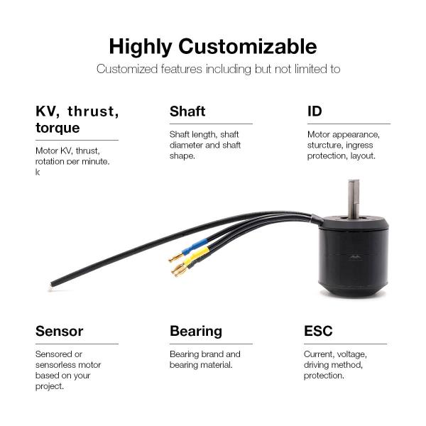 6368 BLDC Motor High Torque Belt Motor With Hall Sensor For Electric Skateboard