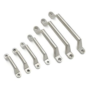 China 80x18x32mm Stainless Steel Cabinet Handles Bow Shaped Straight Edge on sale