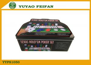 China Pink / Blue Single Poker Chips Sets Texas Holdem Poker Sets With Tin Box on sale
