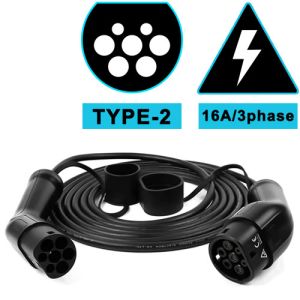 16A 3 Phase 11KW Type 2 To Type 2 EV Cable IP55 EVSE Cable