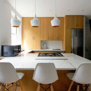 China Customized U Shape Modern Kitchen Cabinet Wooden Melamine Doors on sale