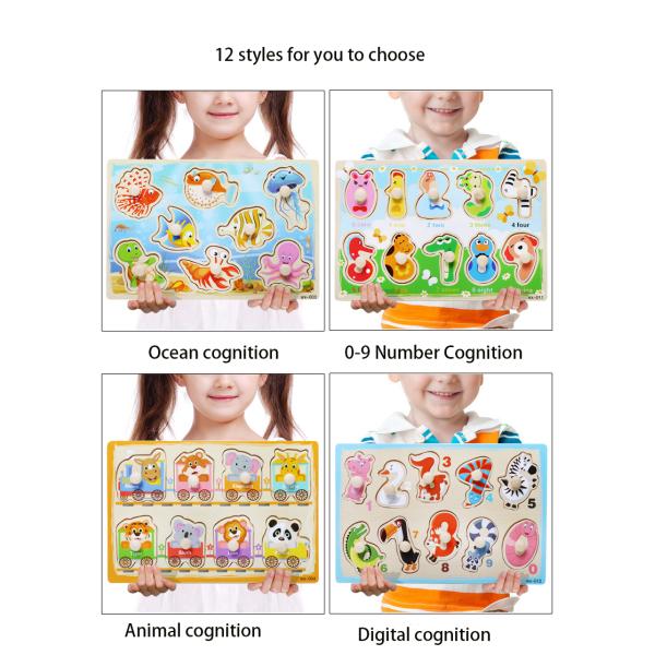 Unisex 15cm Wooden Animal Jigsaw Puzzles Wooden Educational Toys