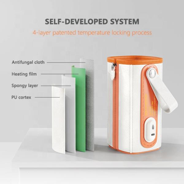 USB Portable Travel Bottle Warmer Thermostat 42 Degree Milk Bottle Sleeve Cover