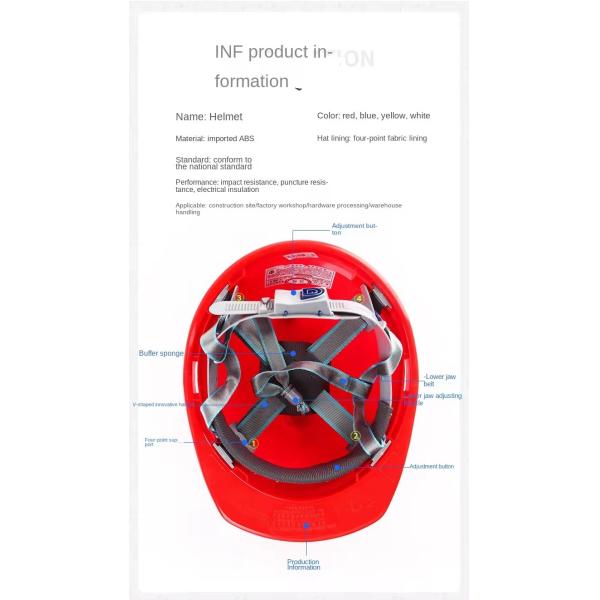 Safety Helmet V Shaped Breathable ABS Anti Smashing Breathable Construction Site Thickening Wholesale Customizable
