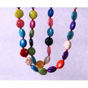 Cheap Korean long necklace turquoise color mixed wild Ruili magazine article wholesale