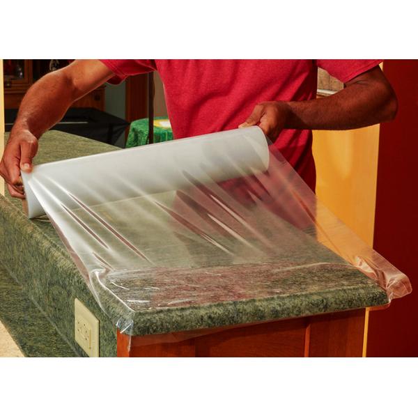 Dust Proof Marble Surface Protection Film Roll Transparent And Blue Color