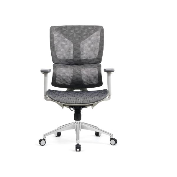 Adjustable Recline Mesh Seat Office Chair With High-Density Leatherette Back