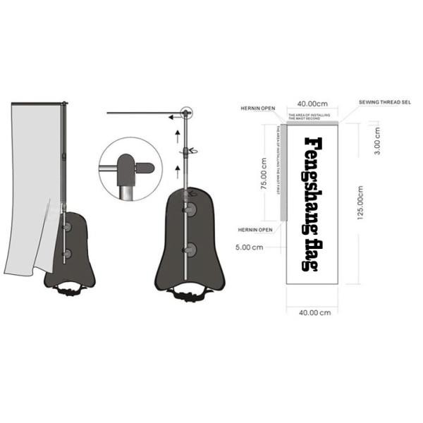 Backpack Polyester Outdoor Teardrop Flags Promotional Teardrop Banners Aluminum Pole