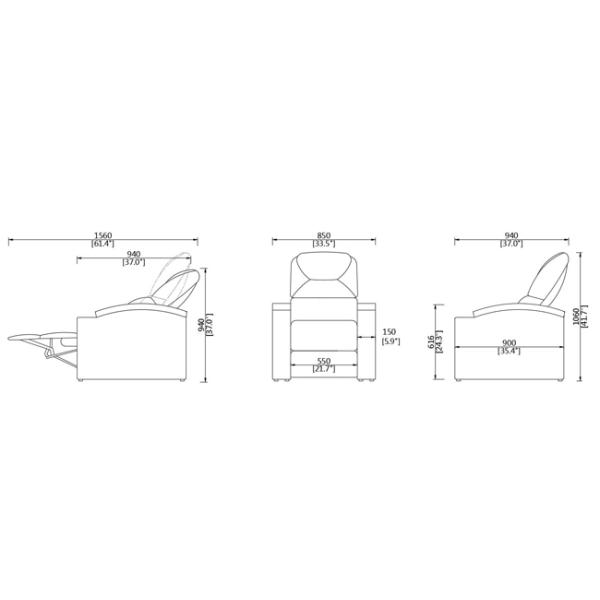 Black PU Leather Big Electric Lift Modern Recliner Chair Embroidery Number Logo