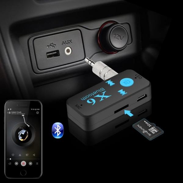 Multi-functions 4.0 Bluetooth Music Receivers Wireless Car Kit 3.5mm Audio Receiver Mic Handsfree Call TF Card Reader