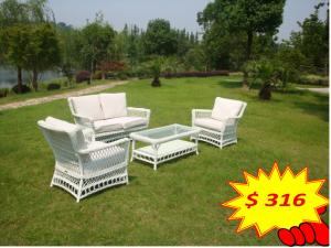 Cheap All Weather Wicker Furniture 4pcs Outdoor Rattan Sofa , Outdoor Wicker Patio Furniture wholesale
