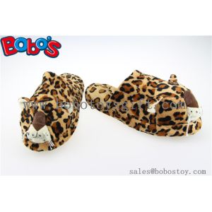 China Men Shoes Plush Stuffed Leopard Microwave Flaxseed and Lavender Slipper on sale