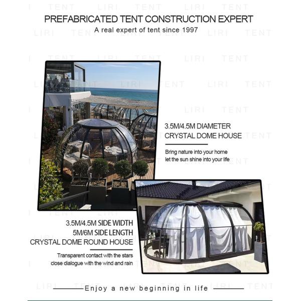 Outdoor 360 Degree Cystal PC Bubble Dome Tents Restaurant Igloo House