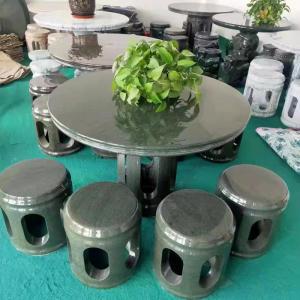 China Chinese Style Natural Granite Stone Outdoor Garden Stone Table Round Shape on sale