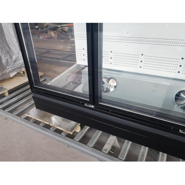 Grey Refrigerated R404a Sliding Glass Display Case For Supermarket Commercial