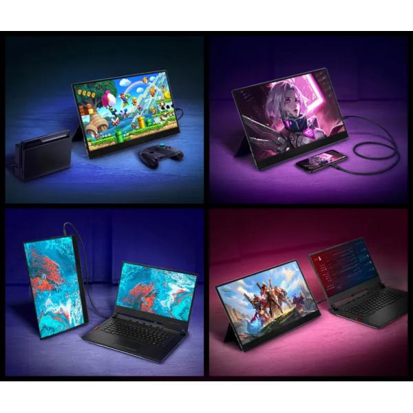 HDMI SRGB QHD Portable Gaming Monitor 144Hz Dual Screen