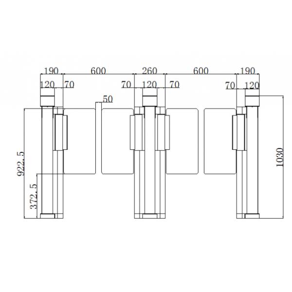 Fast Speed Stainless Steel Flap Barrier Turnstile 6 Groups Sensor For Banks