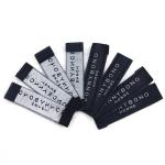 Fold Custom Woven Apparel Labels Hem Tag Satin For Neck With Ultrasonic Cut