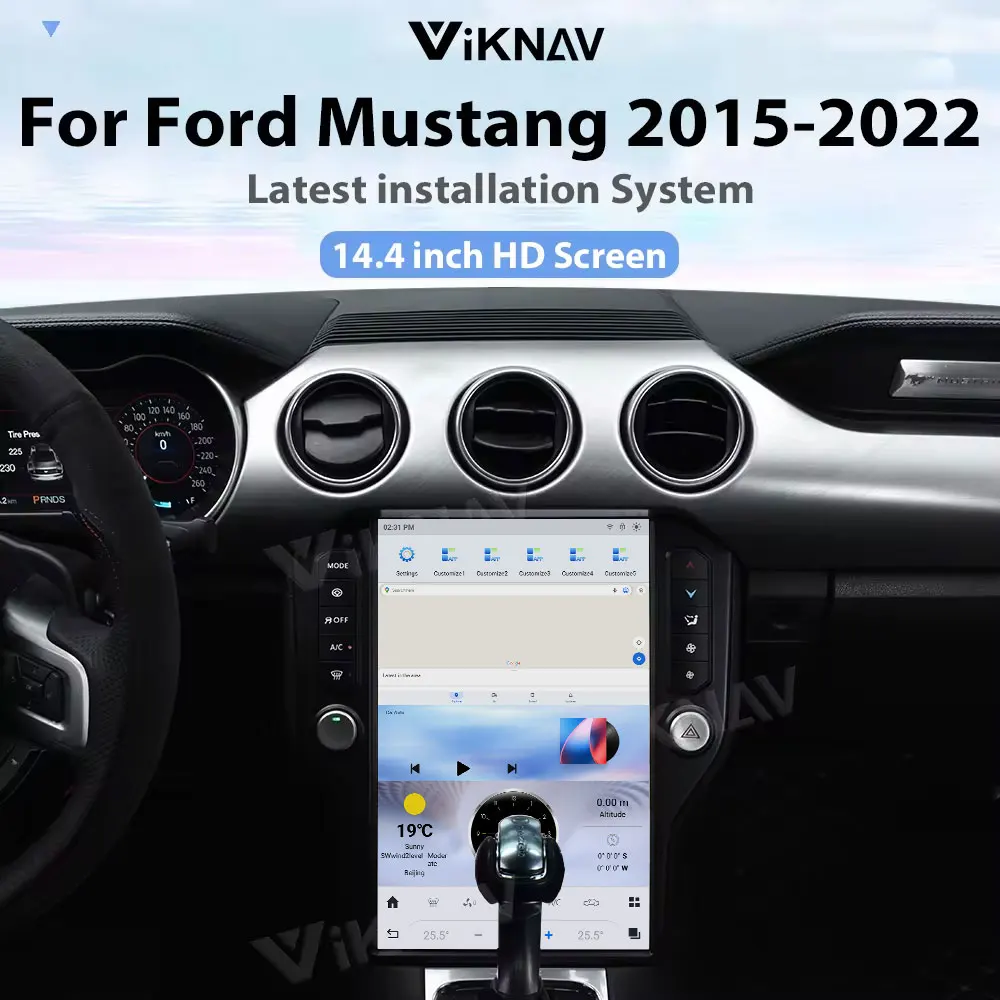 Viknav 14.4 Inch Touch Screen Car Radio For Ford Mustang 2015-2022 Multimedia Player Head Unit GPS Nagivation Auto Stereo