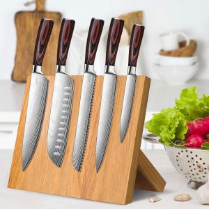 Cheap Organizational Magnetic Bamboo Wooden Knife Holder for Kitchen Counter Custom Size wholesale