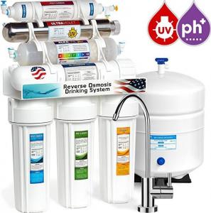 Cheap PH 8.5 Ro Water Filter Reverse Osmosis Drinking Water System With UV Lamp ROHS wholesale