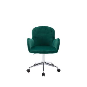 Cheap Sloped Arm Padded Seat Green Living Room Office Chair Silver Base wholesale