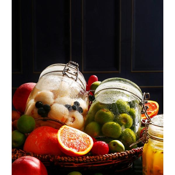 Stainless Steel Snap Airtight Glass Food Storage Canisters 700ml 500ml