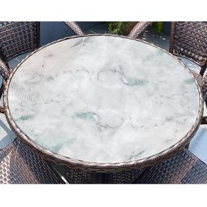 Rock pattern glass table