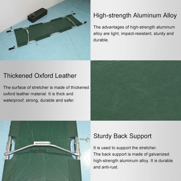 190*55*80cm Folding Transport Stretcher For Hospital Stainless Steel