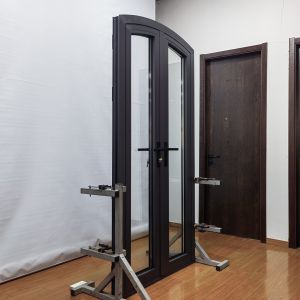 Cheap Powder Coated Aluminum Casement Doors with Double Glazed Glass wholesale