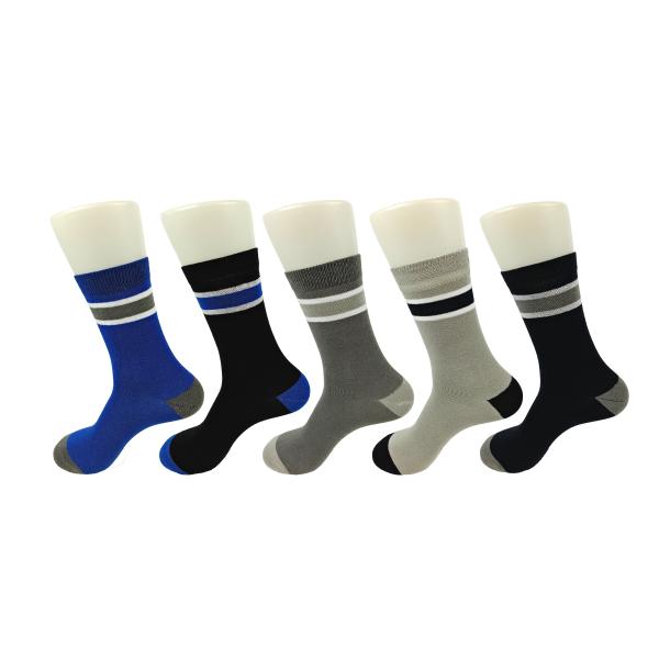 Anti - Bacterial Cashmere Cotton Dress Socks With Different Color Stripes