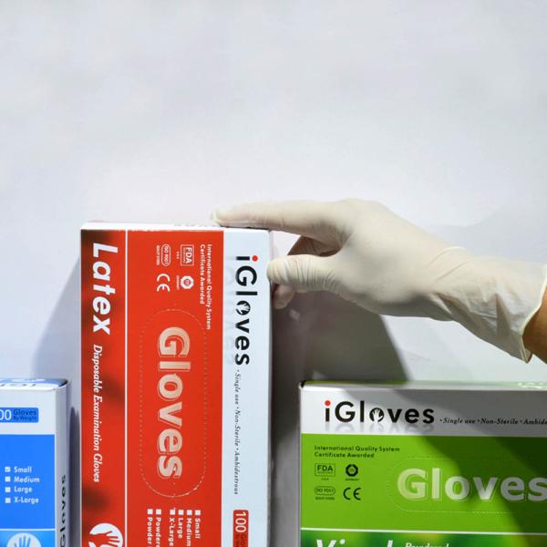 Latex Milky Non Sterile Surgical Gloves Medical Grade PVC Material