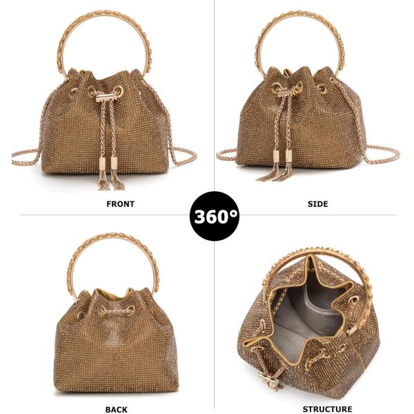 Bling Crystal Rhinestone Purse for Women Sparkly Clutch Handbag Crossbody Bag for Evening Wedding Party Prom