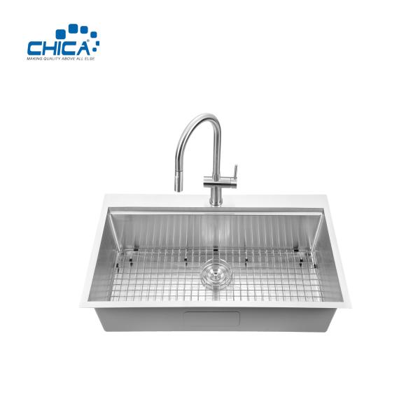single bowl SUS304 stainless steel sink commercial topmount handmade house
