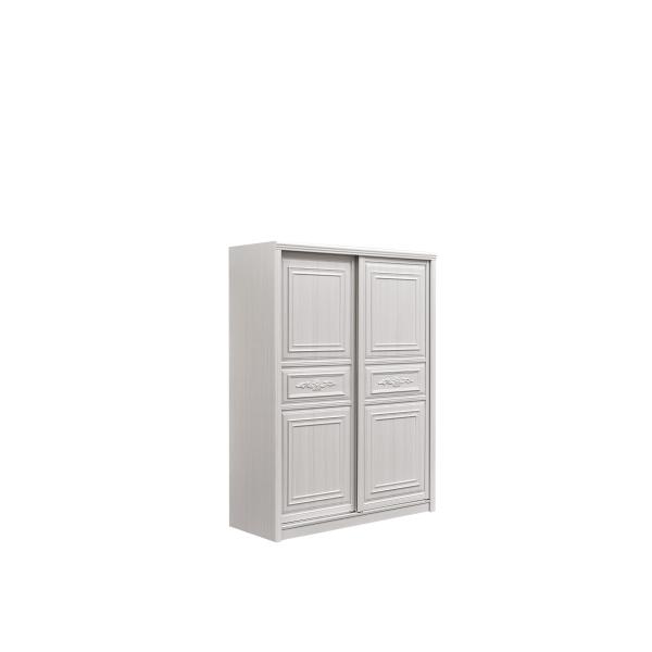 Multipurpose Double Door White Wooden Wardrobe With Drawers Thickened Practical
