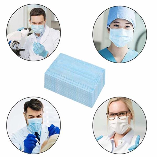 Quality Anti Pollution Three Layers Disposable Face Mask Blue And White for sale