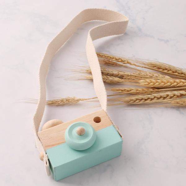 Let'S Make 1Pc Wooden Baby Toys Fashion Camera Wood Pendants Montessori Toys For Kids Wooden Diy Present Nursing Gift