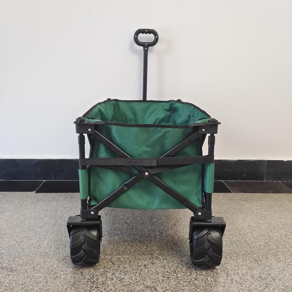 Double Deck Oxford Cloth Collapsible Beach Wagon Metal Frame Camping Wagon