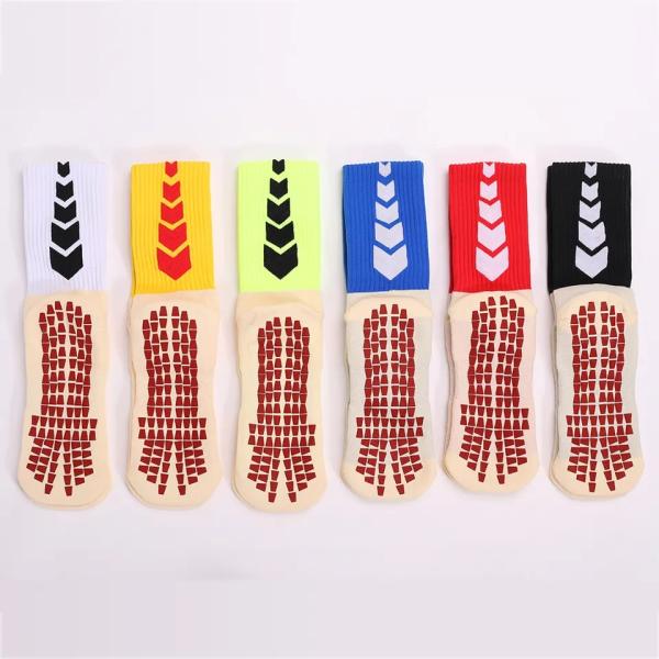 Non Slip Knee High Cotton Nylon Soccer Grip Socks for Athletic Football Custom Design