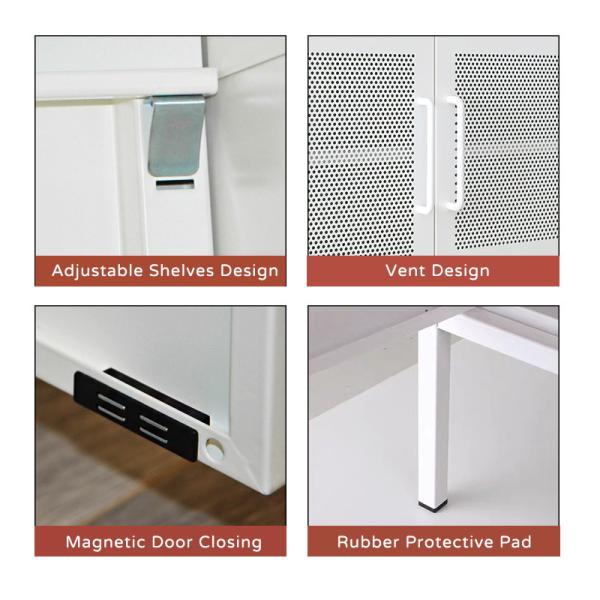 Modern Style 1.2mm Steel TV Stand Cabinet Metal Living Room Apartment