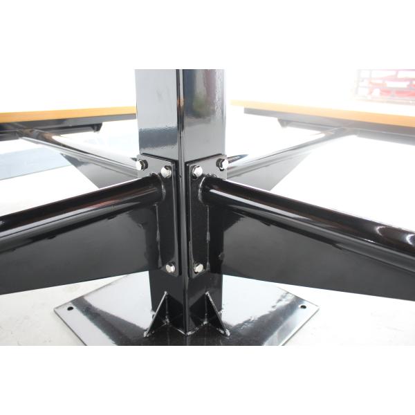 Square Garden Outdoor Picnic Tables With Four Benches Mild Steel Frame