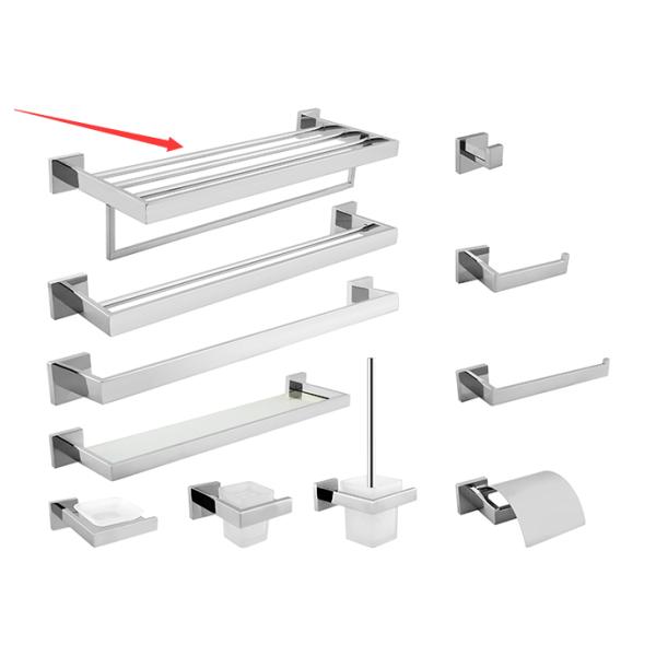 Towel Shelf Polished Bathroom Accessory Stainless Steel 304 Easy Installation