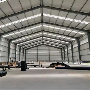 Modern Prefab Steel Warehouse Buildings , High Rigidity Steel Frame Industrial