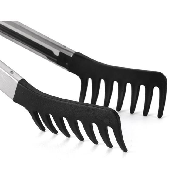 12 Inch Household Stainless Steel Food Clip, Barbecue Clip, Silver High Temperature Resistant Non-Slip Special Clip